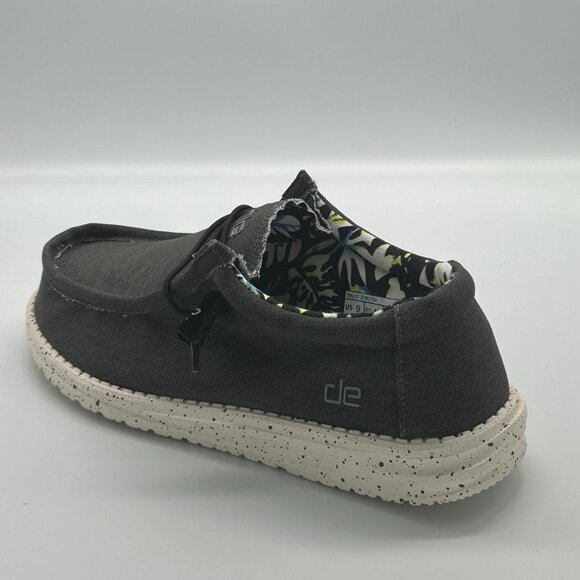 HEY DUDE Men Wally Stretch Black Size 9 lace up loafers men - Picture 8 of 16